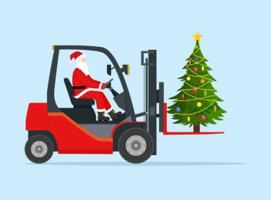 Kırmızı Forklift 'te Noel Baba