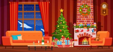 Noel iç oturma odası
