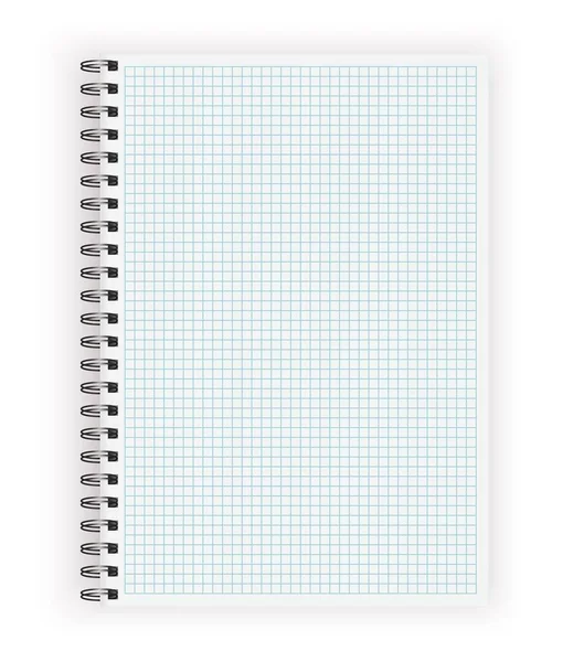 Blank realistic vector horizontal lined notebook — Stock Vector
