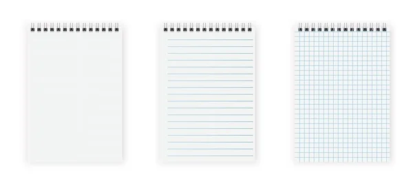 Conjunto de notebook em espiral em branco — Vetor de Stock