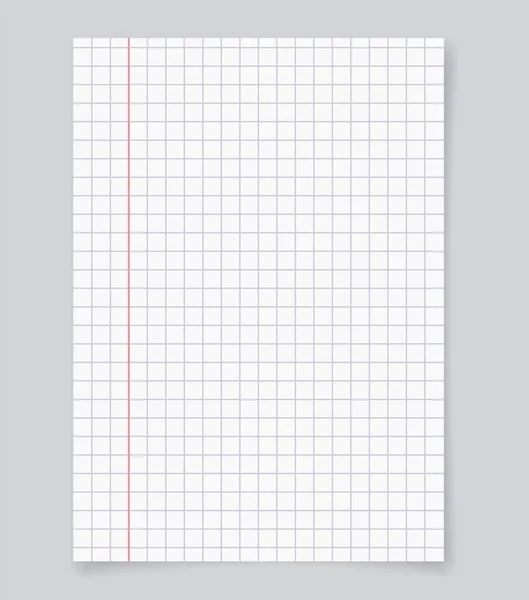 Cuaderno en blanco realista célula vectorial forrado — Vector de stock