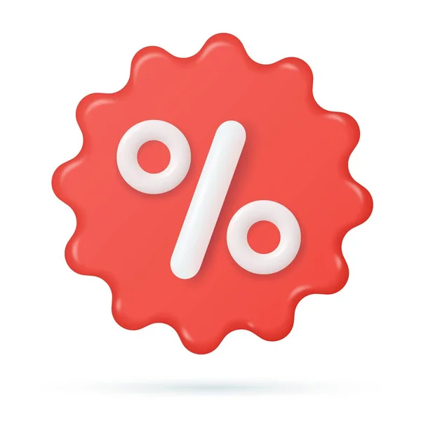 Discount badge icon. 3d rendering. — Stock Vector