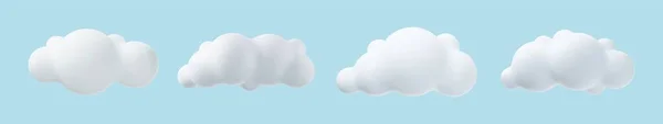 3d realisztikus egyszerű felhők — Stock Vector