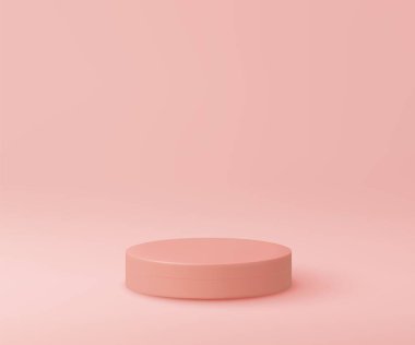 Soyut pembe silindir kaide podyumu,
