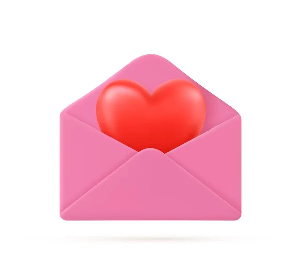 Amour coeur dans lettre message — Image vectorielle