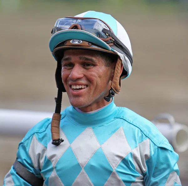 Thoroughbred Jockey Javier Castellano — Stock Photo, Image