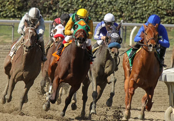 Corrida ao redor da curva distante — Fotografia de Stock