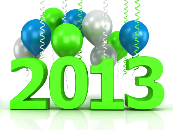 3d shiny ballons and data 2013 — Stock Photo, Image