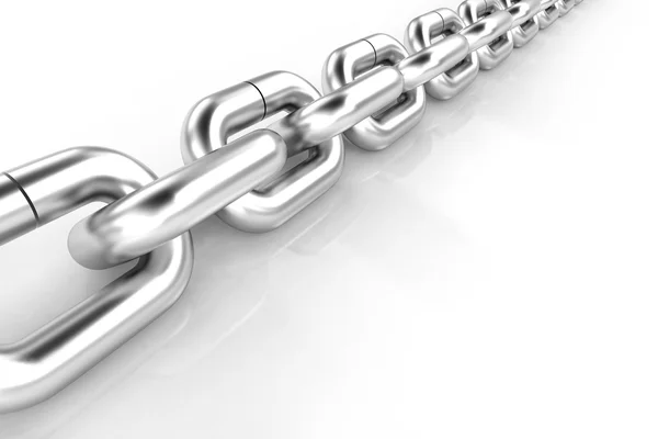 3d metal chain on white background — Stock Photo, Image