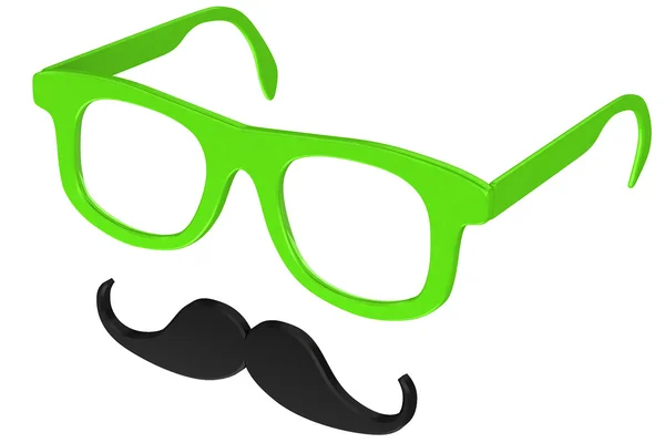 Mustasch och glasögon — Stockfoto