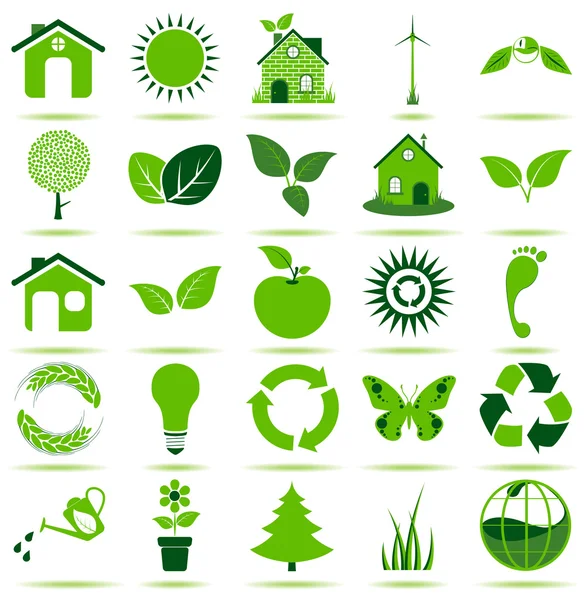 绿色生态的图标 — 图库矢量图片