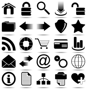 zwarte web iconen