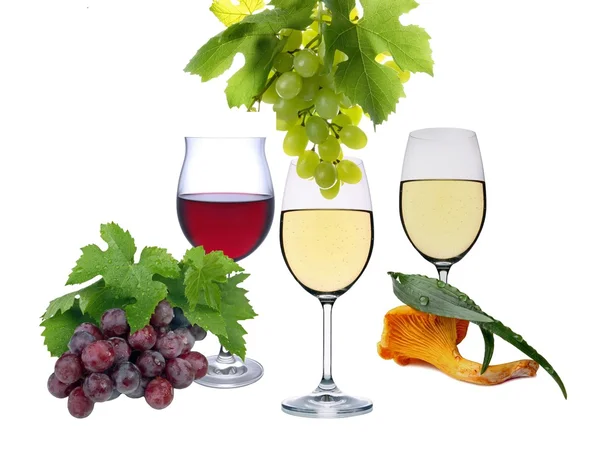 Червоне і біле вино — стокове фото
