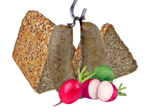 Pão com salsicha — Fotografia de Stock
