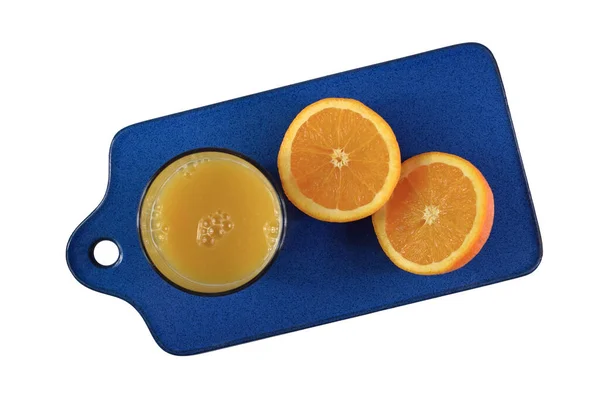 Lemon Yellow Slice Orange Juice Isolated White Background — Fotografia de Stock
