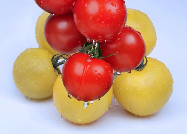 tomatoes and tomato on white background