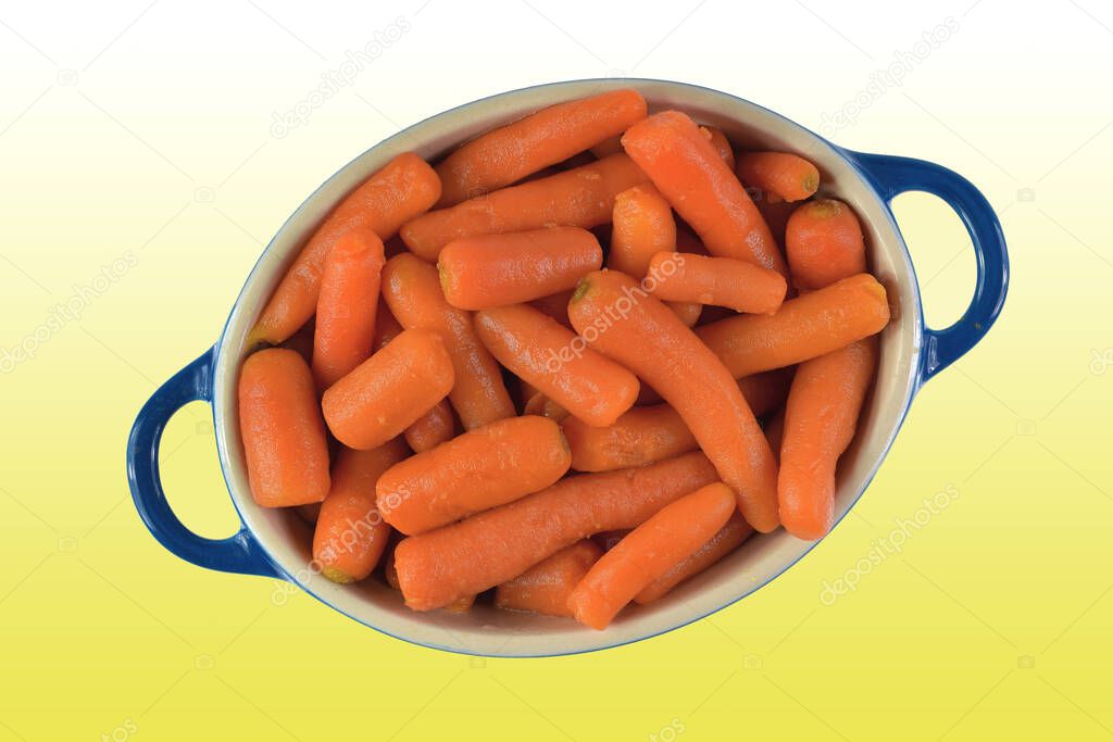 carrot and carrots with green leaves on a white background