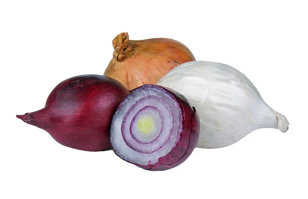 Fresh Red Onion Isolated White Background — Stock Photo, Image
