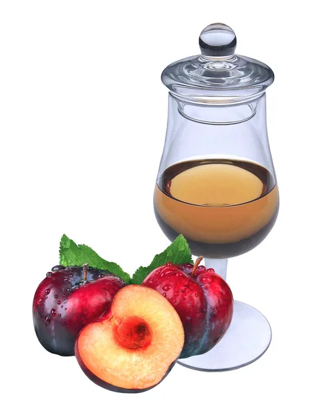 Pomegranate Juice Apple Cinnamon Isolated White Background —  Fotos de Stock
