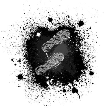 Ink blots footprint clipart