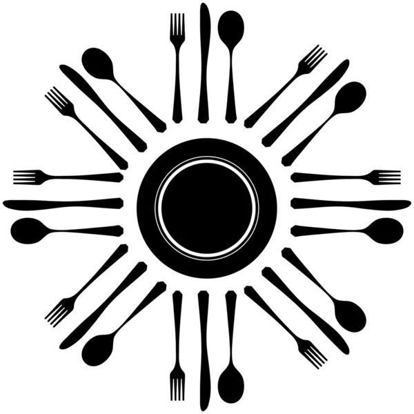 Cutlery on white — Stock Vector