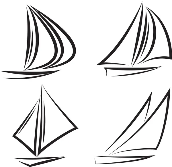 Segelbåtar — Stock vektor