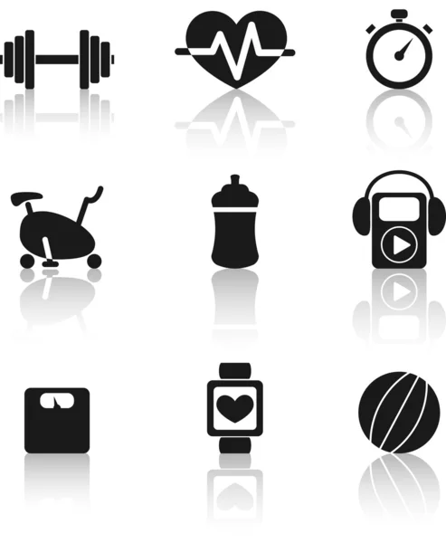 Iconos de fitness — Vector de stock