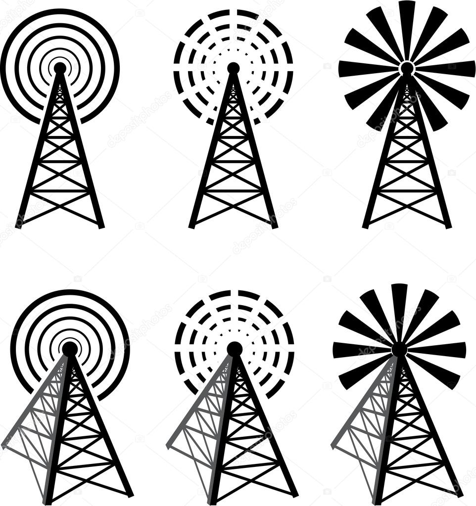 Radio tower ⬇ Vector Image by © longquattro | Vector Stock 18468029
