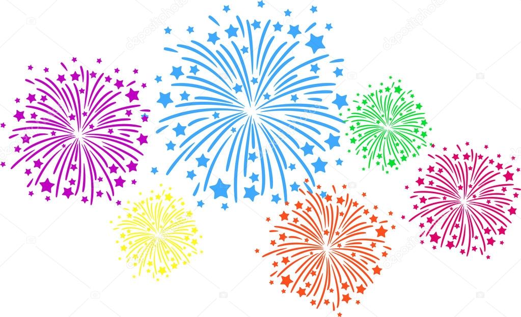 stock illustration firework color