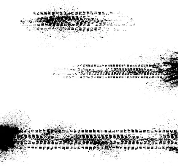 Trois traces de pneus — Image vectorielle