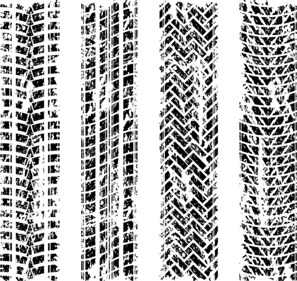 新しいグランジ タイヤ トラック セット — ストックベクタ