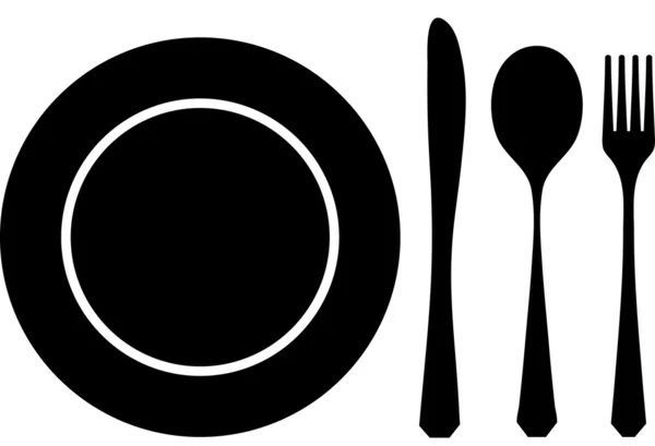 餐具黑 — 图库矢量图片