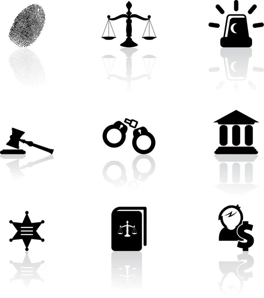 Iconos de Justicia — Archivo Imágenes Vectoriales