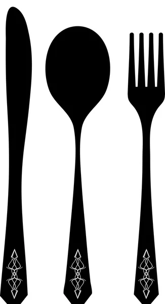 Cutlery black — Stock Vector