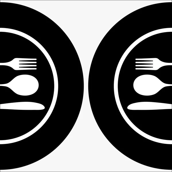 Cutlery black — Stock Vector