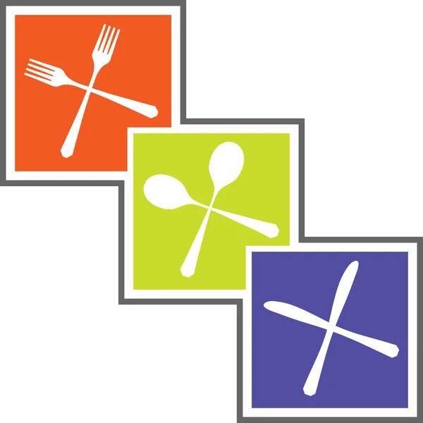 餐具抽象符号 — 图库矢量图片