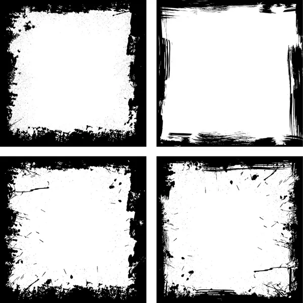 Vier Grunge-Frames — Stockvektor