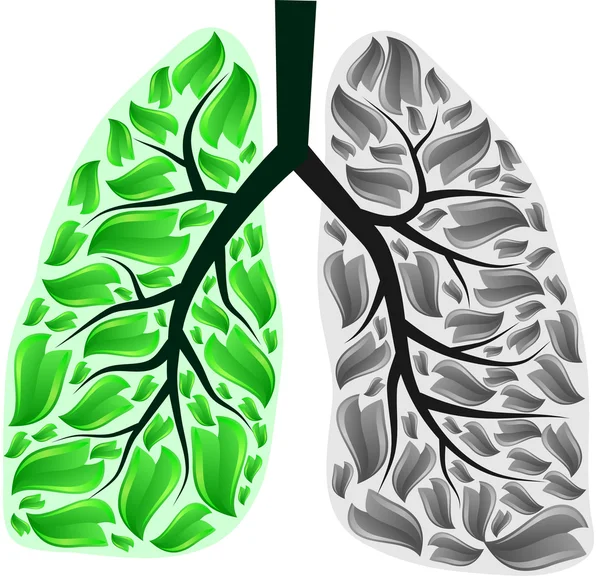 Pulmones en peligro — Vector de stock