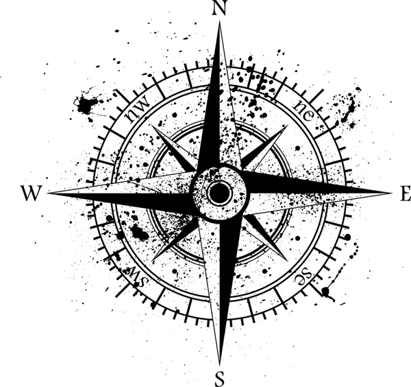 Wind rose inkt vlekken — Stockvector