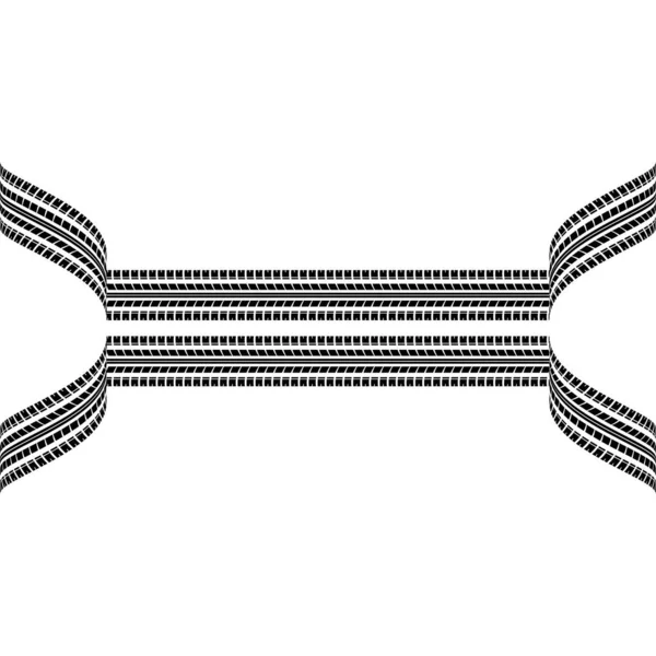 Fond abstrait de trajectoire des pneus — Image vectorielle