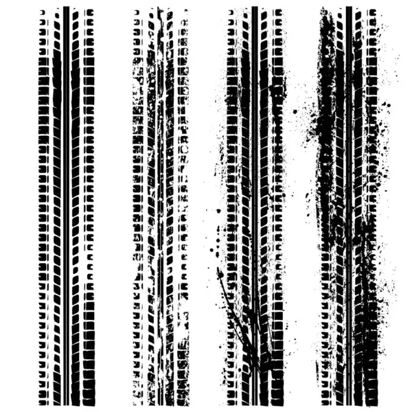 Pistas de neumáticos silueta grunge — Archivo Imágenes Vectoriales