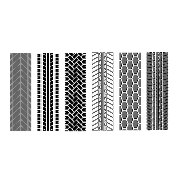 Alle Tire Tracks Sampleset — Stockvektor