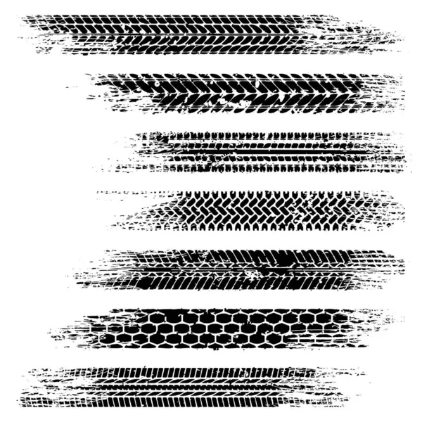 Pistas de neumáticos grunge set forma de flecha — Archivo Imágenes Vectoriales