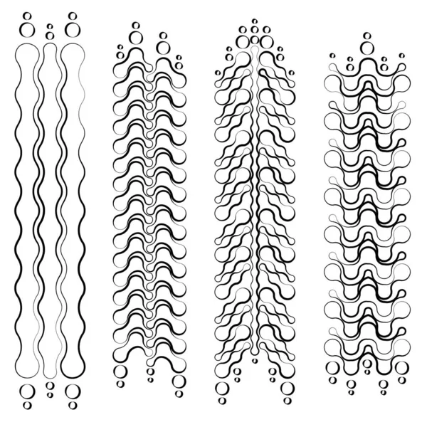 Cercles traces de pneus silhouettes contour — Image vectorielle