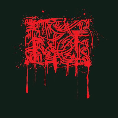 İran stili mürekkep lekeleri kırmızı