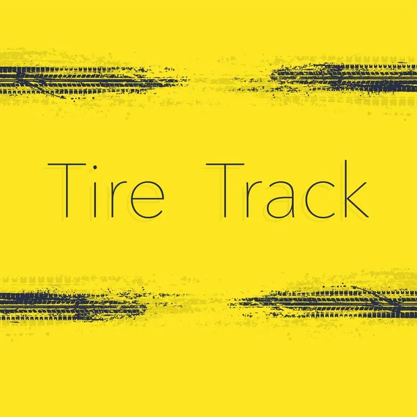 Tire tracks grunge silhouettes lines — Stock Vector