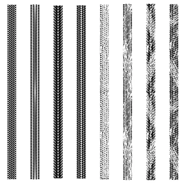 Traces de pneus silhouettes ombre grunge — Image vectorielle