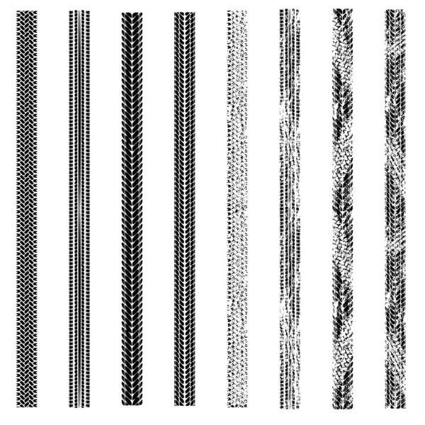 Bandensporen grunge schaduw silhouetten — Stockvector