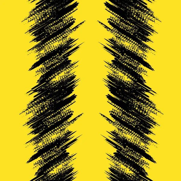 Siyah ve sarı lastik izi arka planı — Stok Vektör
