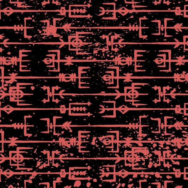 Червона гранжа рунічні символи фону вікінгів — стоковий вектор